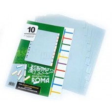 SEPARADOR PLASTICO A4 ROMA 162 C/10   